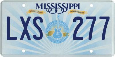 MS license plate LXS277