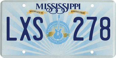 MS license plate LXS278