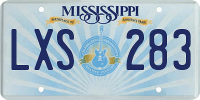 MS license plate LXS283