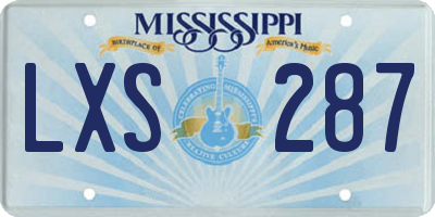 MS license plate LXS287