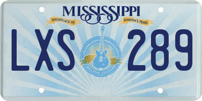 MS license plate LXS289
