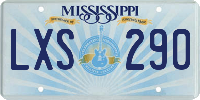 MS license plate LXS290
