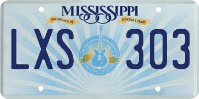MS license plate LXS303