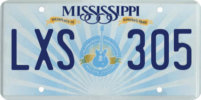 MS license plate LXS305