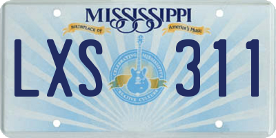 MS license plate LXS311
