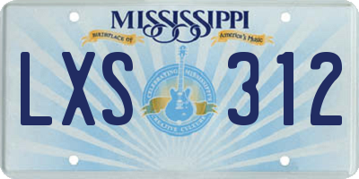 MS license plate LXS312