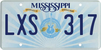 MS license plate LXS317