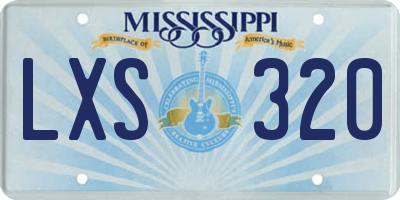 MS license plate LXS320