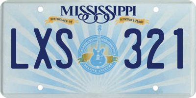 MS license plate LXS321
