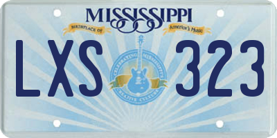 MS license plate LXS323