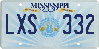 MS license plate LXS332