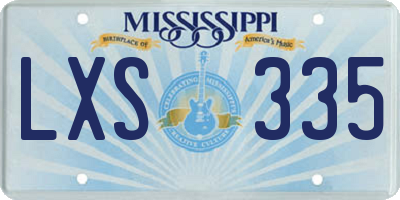 MS license plate LXS335