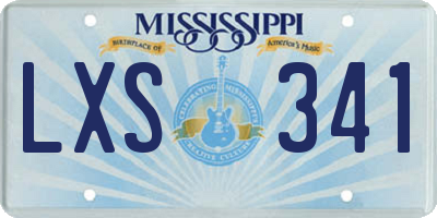 MS license plate LXS341