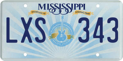 MS license plate LXS343
