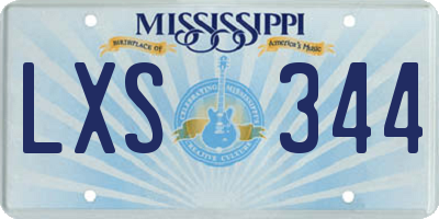 MS license plate LXS344