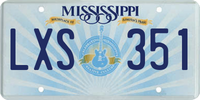 MS license plate LXS351