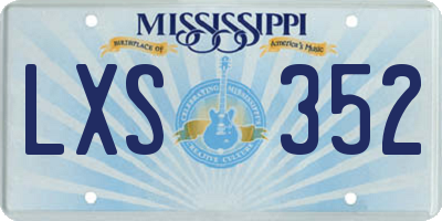 MS license plate LXS352