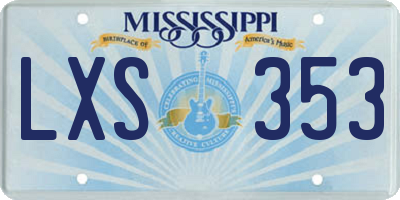 MS license plate LXS353
