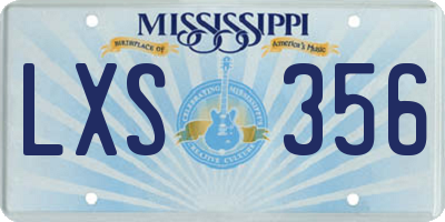 MS license plate LXS356