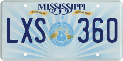 MS license plate LXS360