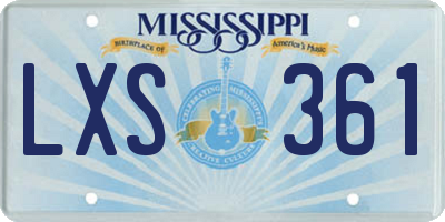 MS license plate LXS361
