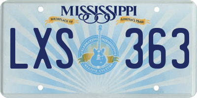 MS license plate LXS363