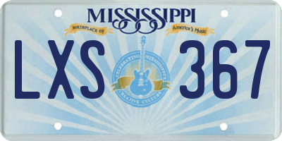 MS license plate LXS367