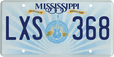 MS license plate LXS368