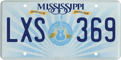 MS license plate LXS369