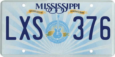 MS license plate LXS376