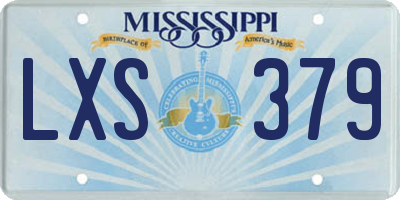 MS license plate LXS379