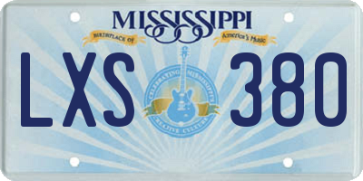 MS license plate LXS380