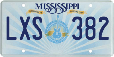 MS license plate LXS382