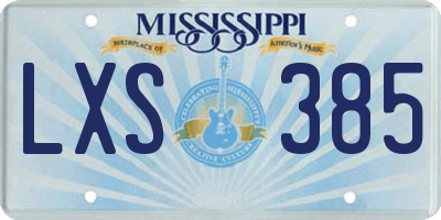 MS license plate LXS385