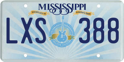 MS license plate LXS388