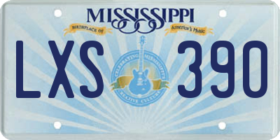 MS license plate LXS390