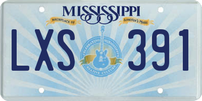 MS license plate LXS391