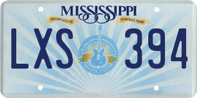 MS license plate LXS394