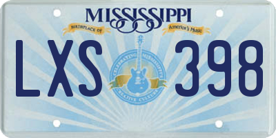 MS license plate LXS398