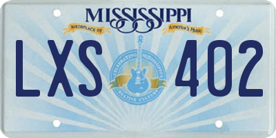 MS license plate LXS402