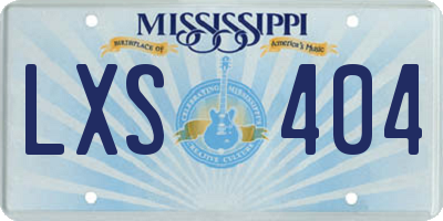 MS license plate LXS404