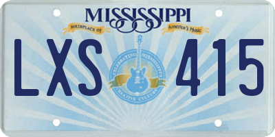 MS license plate LXS415