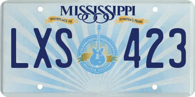MS license plate LXS423
