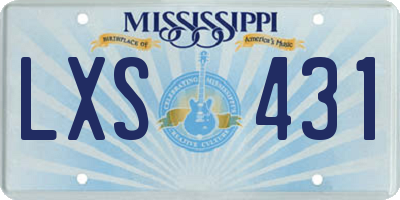 MS license plate LXS431