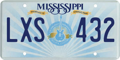 MS license plate LXS432