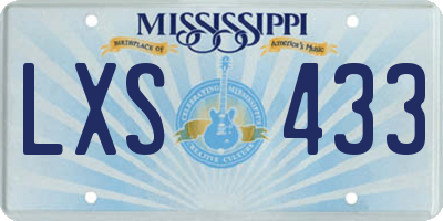 MS license plate LXS433
