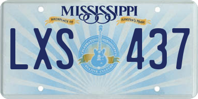 MS license plate LXS437