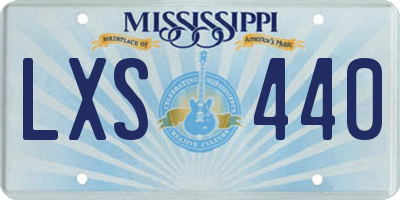 MS license plate LXS440