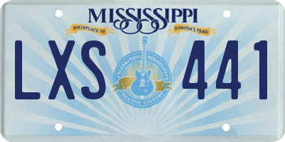 MS license plate LXS441
