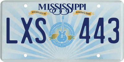 MS license plate LXS443